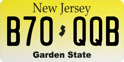 NJ license plate B70QQB
