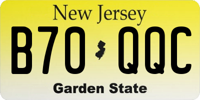 NJ license plate B70QQC