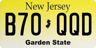 NJ license plate B70QQD