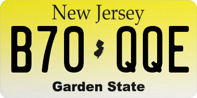 NJ license plate B70QQE