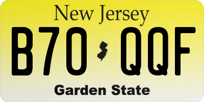 NJ license plate B70QQF