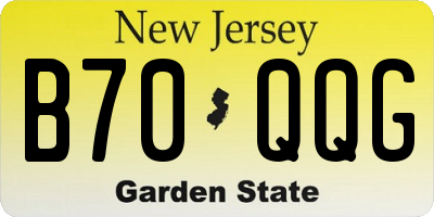 NJ license plate B70QQG