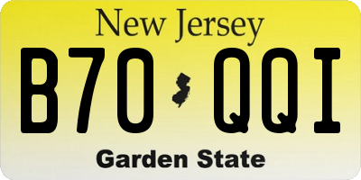 NJ license plate B70QQI
