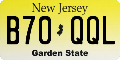 NJ license plate B70QQL