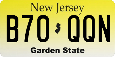 NJ license plate B70QQN