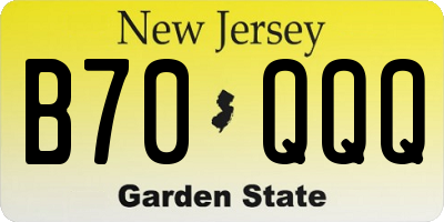 NJ license plate B70QQQ