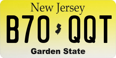 NJ license plate B70QQT