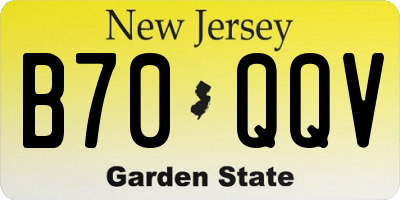 NJ license plate B70QQV