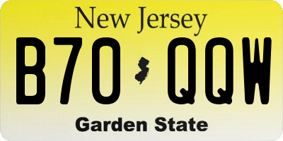 NJ license plate B70QQW