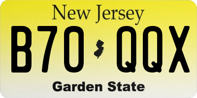 NJ license plate B70QQX