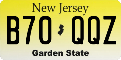 NJ license plate B70QQZ