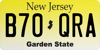 NJ license plate B70QRA