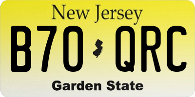 NJ license plate B70QRC