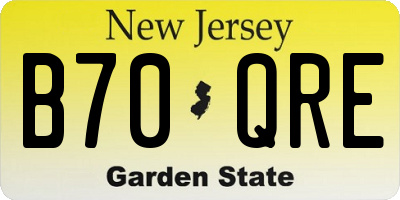 NJ license plate B70QRE