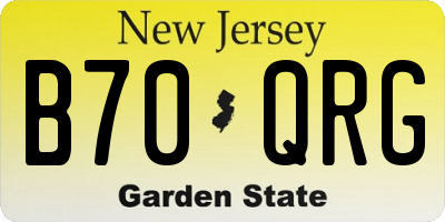 NJ license plate B70QRG