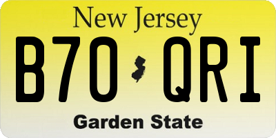 NJ license plate B70QRI
