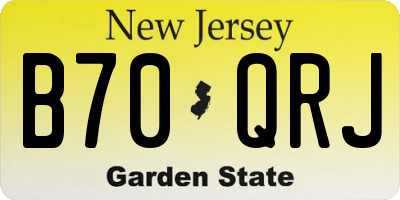 NJ license plate B70QRJ