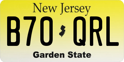 NJ license plate B70QRL