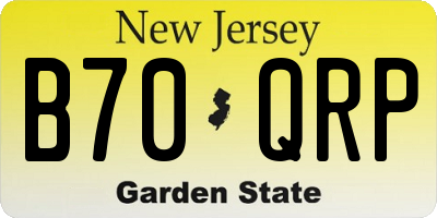 NJ license plate B70QRP