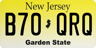 NJ license plate B70QRQ