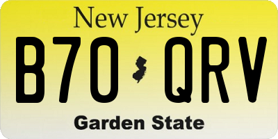 NJ license plate B70QRV