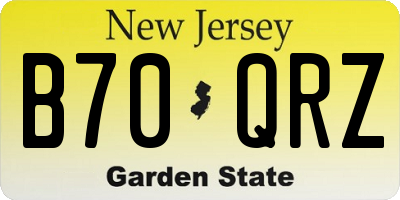 NJ license plate B70QRZ