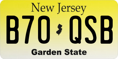 NJ license plate B70QSB