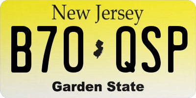 NJ license plate B70QSP