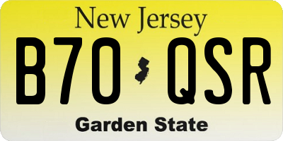 NJ license plate B70QSR