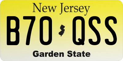 NJ license plate B70QSS