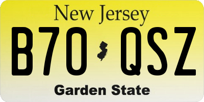 NJ license plate B70QSZ