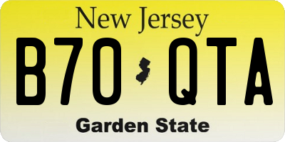 NJ license plate B70QTA