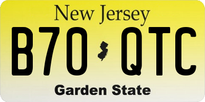 NJ license plate B70QTC