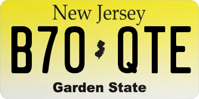 NJ license plate B70QTE