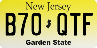 NJ license plate B70QTF