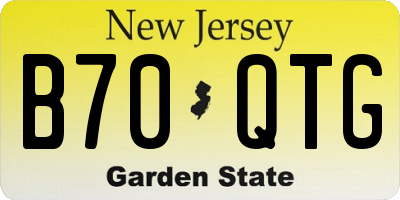 NJ license plate B70QTG