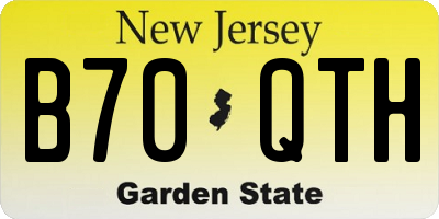 NJ license plate B70QTH