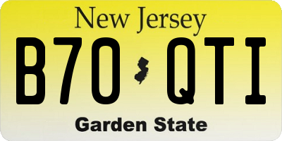 NJ license plate B70QTI