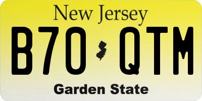 NJ license plate B70QTM