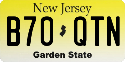 NJ license plate B70QTN