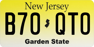 NJ license plate B70QTO