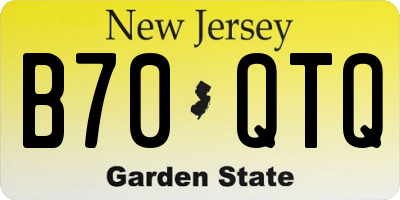 NJ license plate B70QTQ