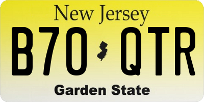 NJ license plate B70QTR