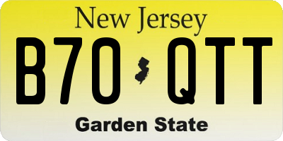 NJ license plate B70QTT