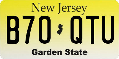 NJ license plate B70QTU
