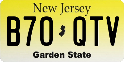 NJ license plate B70QTV