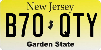 NJ license plate B70QTY