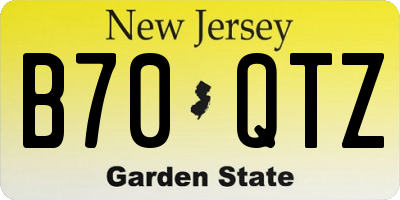 NJ license plate B70QTZ