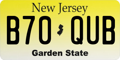 NJ license plate B70QUB