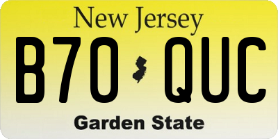 NJ license plate B70QUC